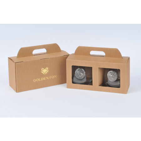 GOLDEN FOX SZKLANKI DO WHISKY LUNA DEER   SILVER - 2 SZT